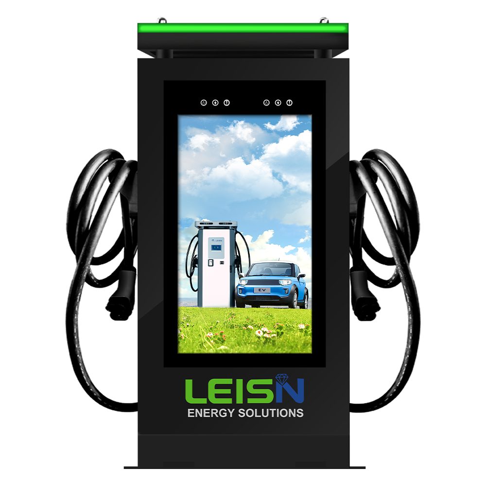 60-80kW DC fast charger with 49-inch digital advertising screen