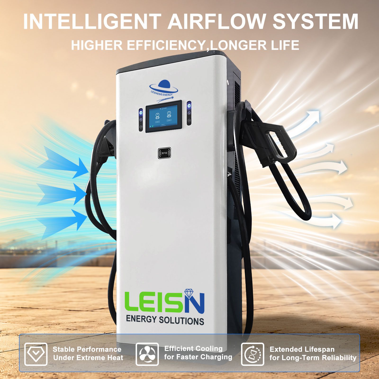 DC ev charger with smart cooling system